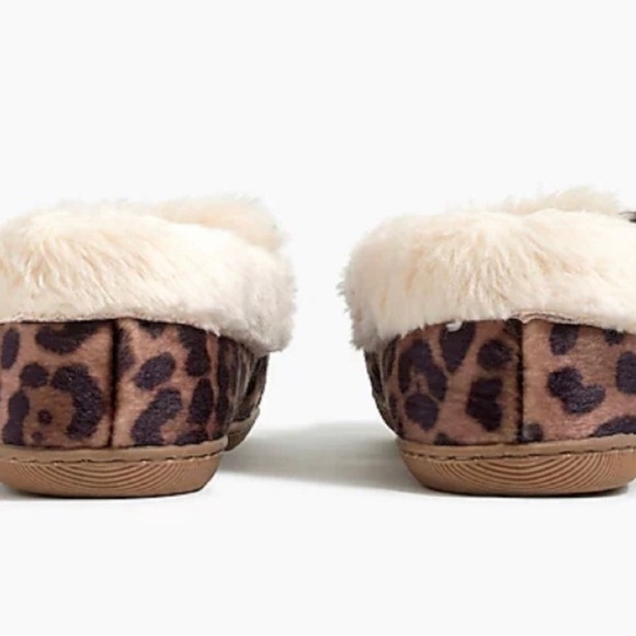 J. Crew leopard calf hair moccasin house slippers 8 - Picture 4 of 10